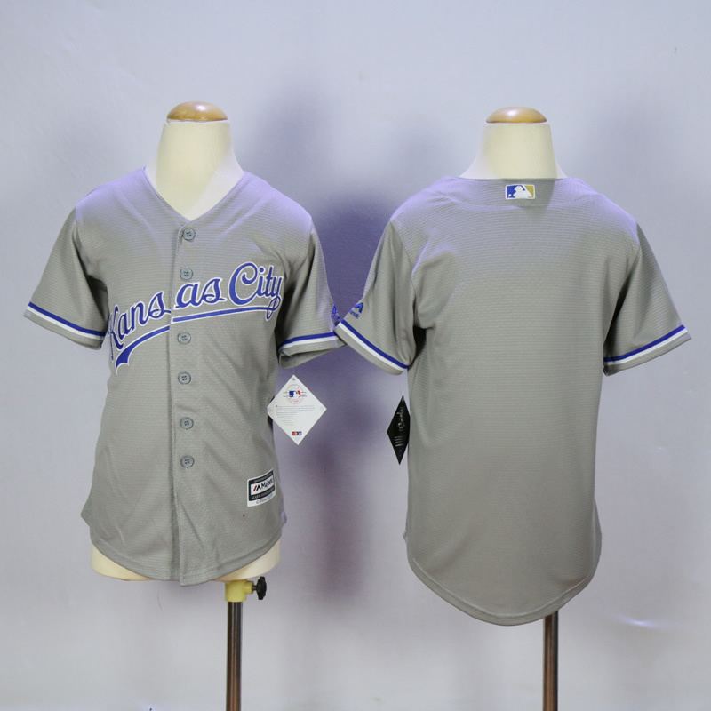 Youth Kansas City Royals Blank Grey MLB Jerseys